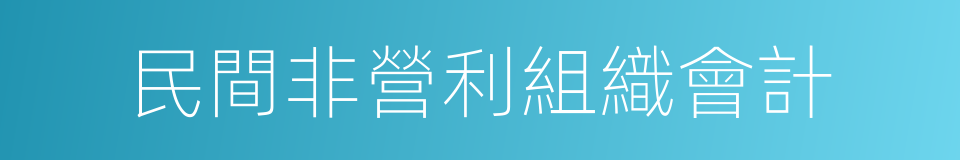 民間非營利組織會計的同義詞