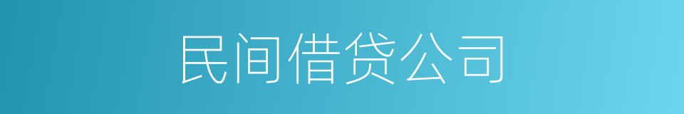 民间借贷公司的同义词