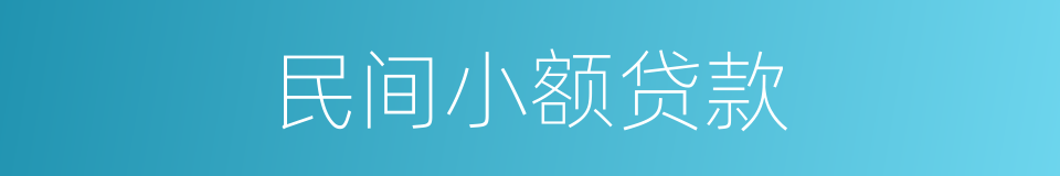民间小额贷款的同义词