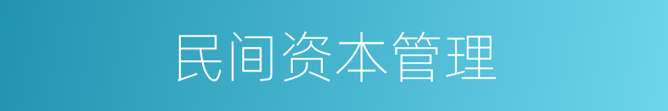 民间资本管理的同义词