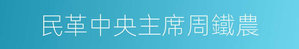 民革中央主席周鐵農的同義詞