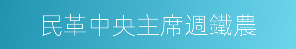 民革中央主席週鐵農的同義詞