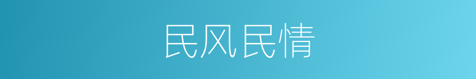 民风民情的同义词