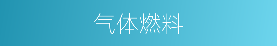 气体燃料的意思