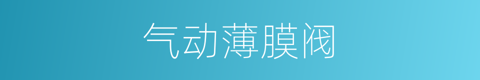 气动薄膜阀的同义词