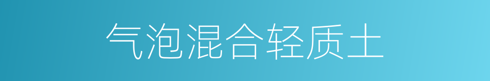 气泡混合轻质土的同义词
