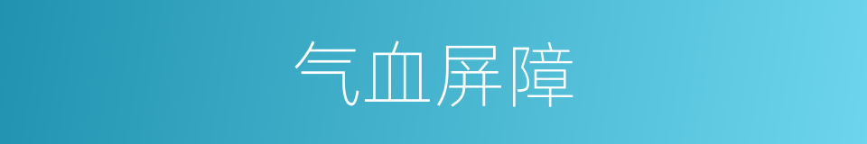 气血屏障的同义词