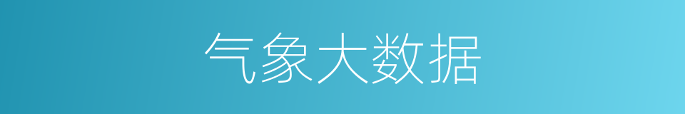 气象大数据的同义词