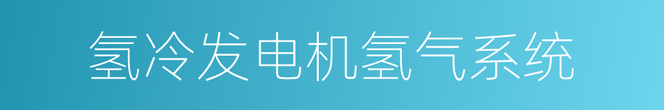 氢冷发电机氢气系统的同义词