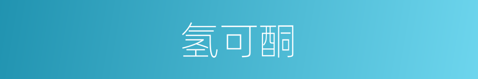 氢可酮的同义词