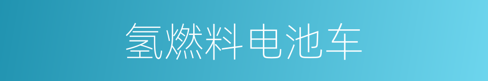 氢燃料电池车的同义词