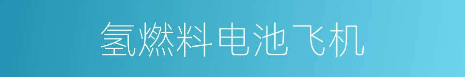 氢燃料电池飞机的同义词