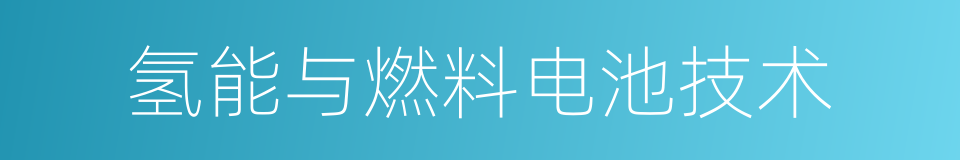 氢能与燃料电池技术的同义词