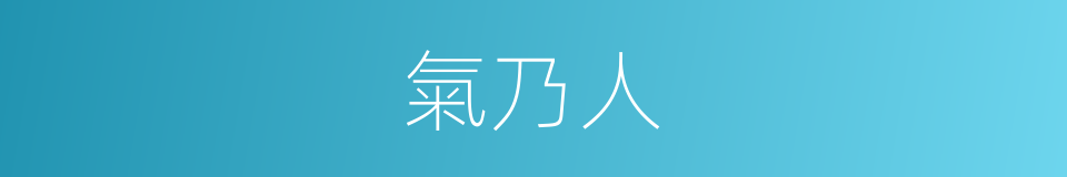 氣乃人的同義詞