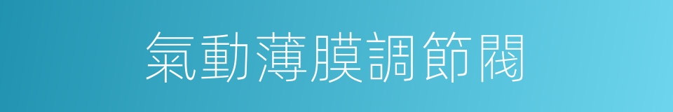 氣動薄膜調節閥的同義詞