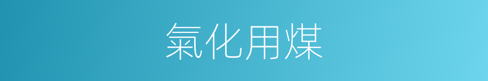 氣化用煤的意思