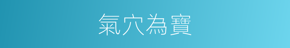氣穴為寶的意思