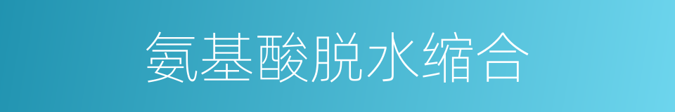 氨基酸脱水缩合的同义词