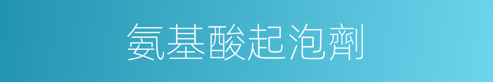 氨基酸起泡劑的同義詞