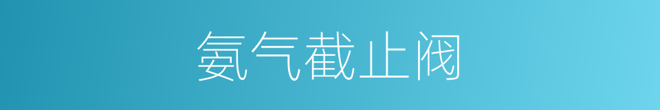 氨气截止阀的同义词