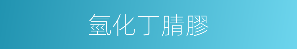 氫化丁腈膠的同義詞