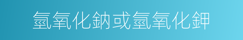 氫氧化鈉或氫氧化鉀的同義詞