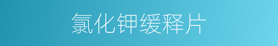 氯化钾缓释片的同义词