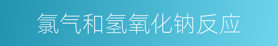 氯气和氢氧化钠反应的同义词