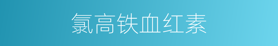 氯高铁血红素的同义词