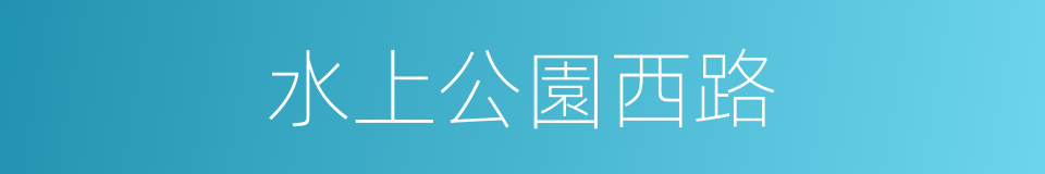 水上公園西路的同義詞