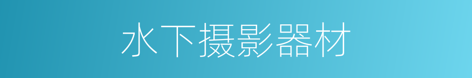 水下摄影器材的同义词