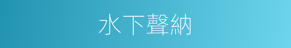 水下聲納的同義詞