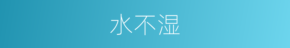 水不湿的同义词