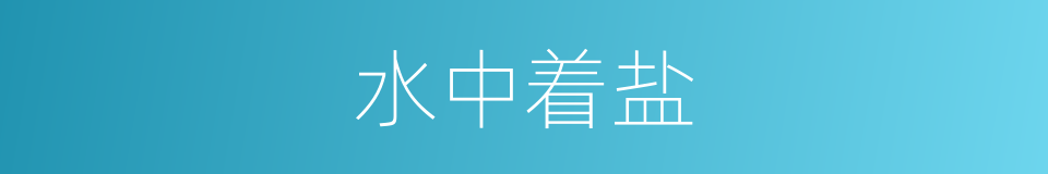 水中着盐的意思