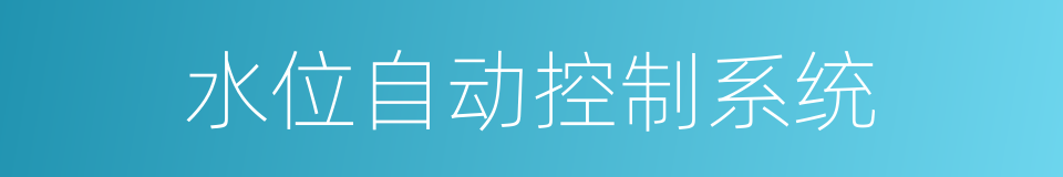 水位自动控制系统的同义词