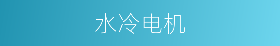 水冷电机的同义词