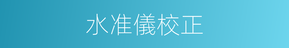 水准儀校正的同義詞