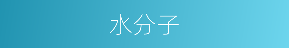 水分子的同义词