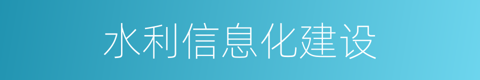 水利信息化建设的同义词