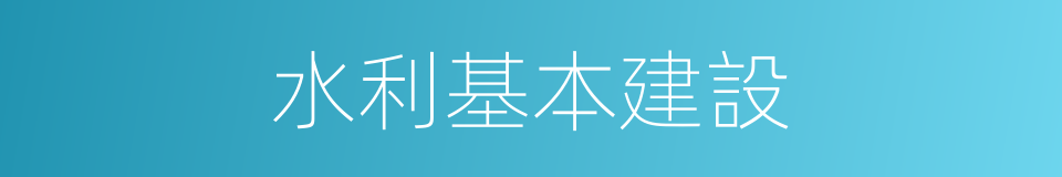 水利基本建設的同義詞