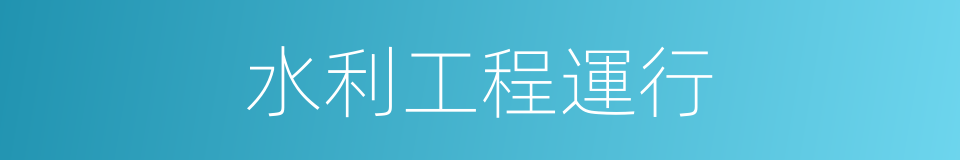 水利工程運行的同義詞
