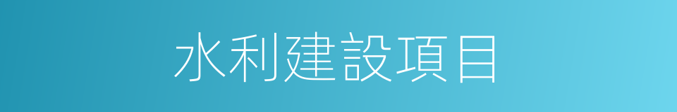 水利建設項目的同義詞