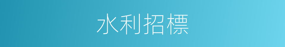 水利招標的同義詞