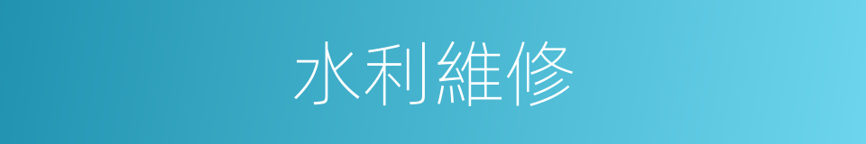 水利維修的同義詞