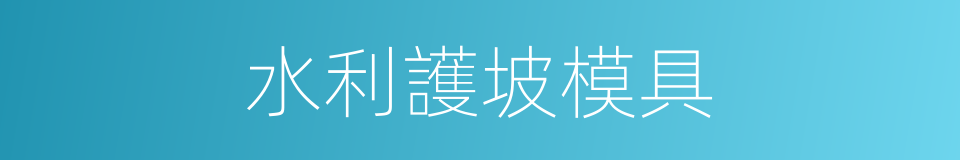 水利護坡模具的同義詞