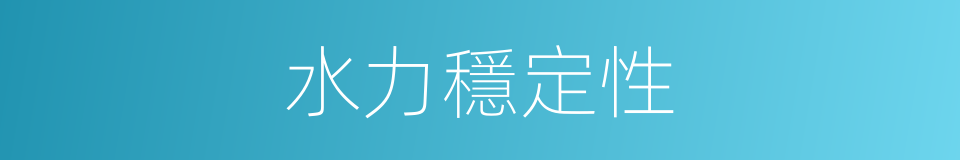 水力穩定性的同義詞