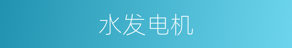 水发电机的同义词