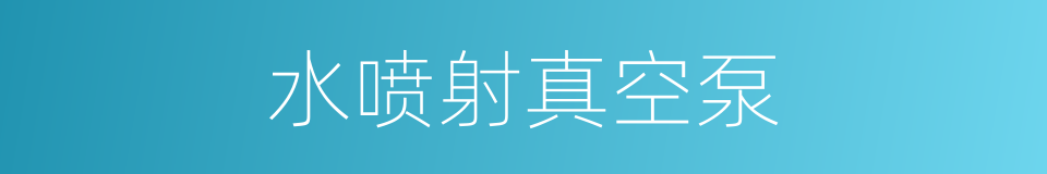 水喷射真空泵的同义词