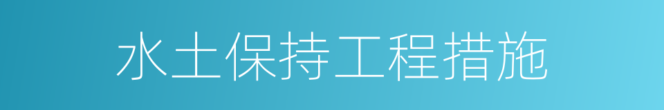 水土保持工程措施的同义词