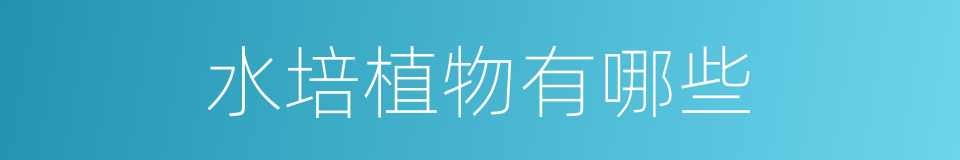 水培植物有哪些的同义词